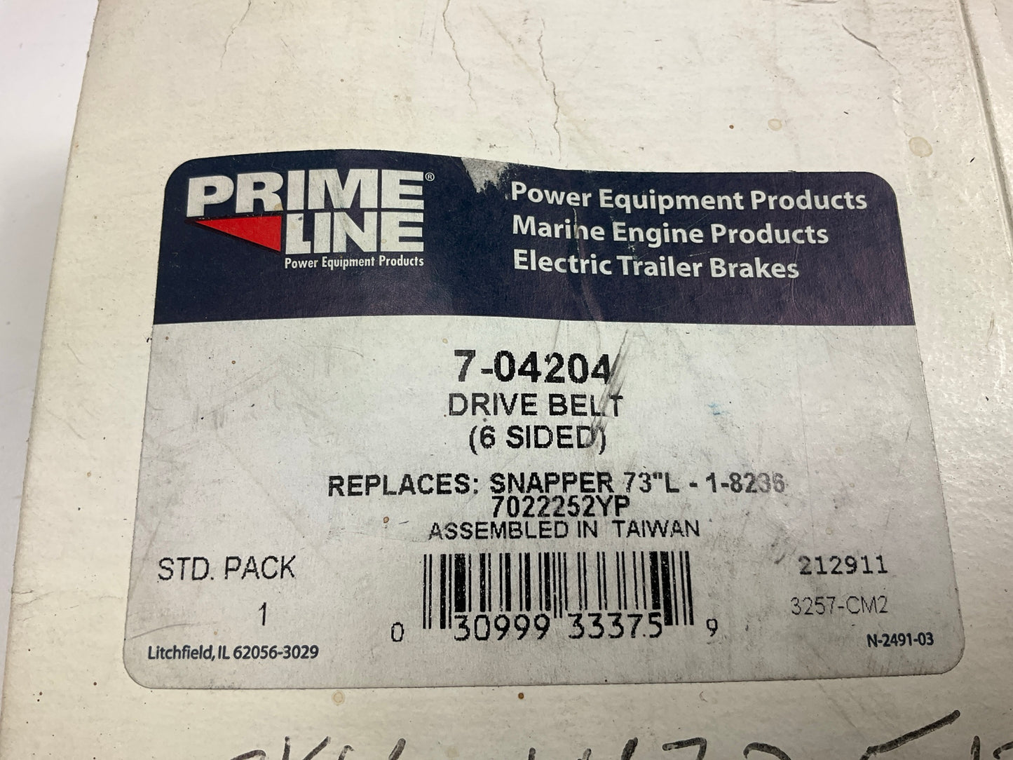 Primeline 7-04204 Drive Belt 12-7838, 7022252YP, 1-8236, 22252, 70679502, 710232