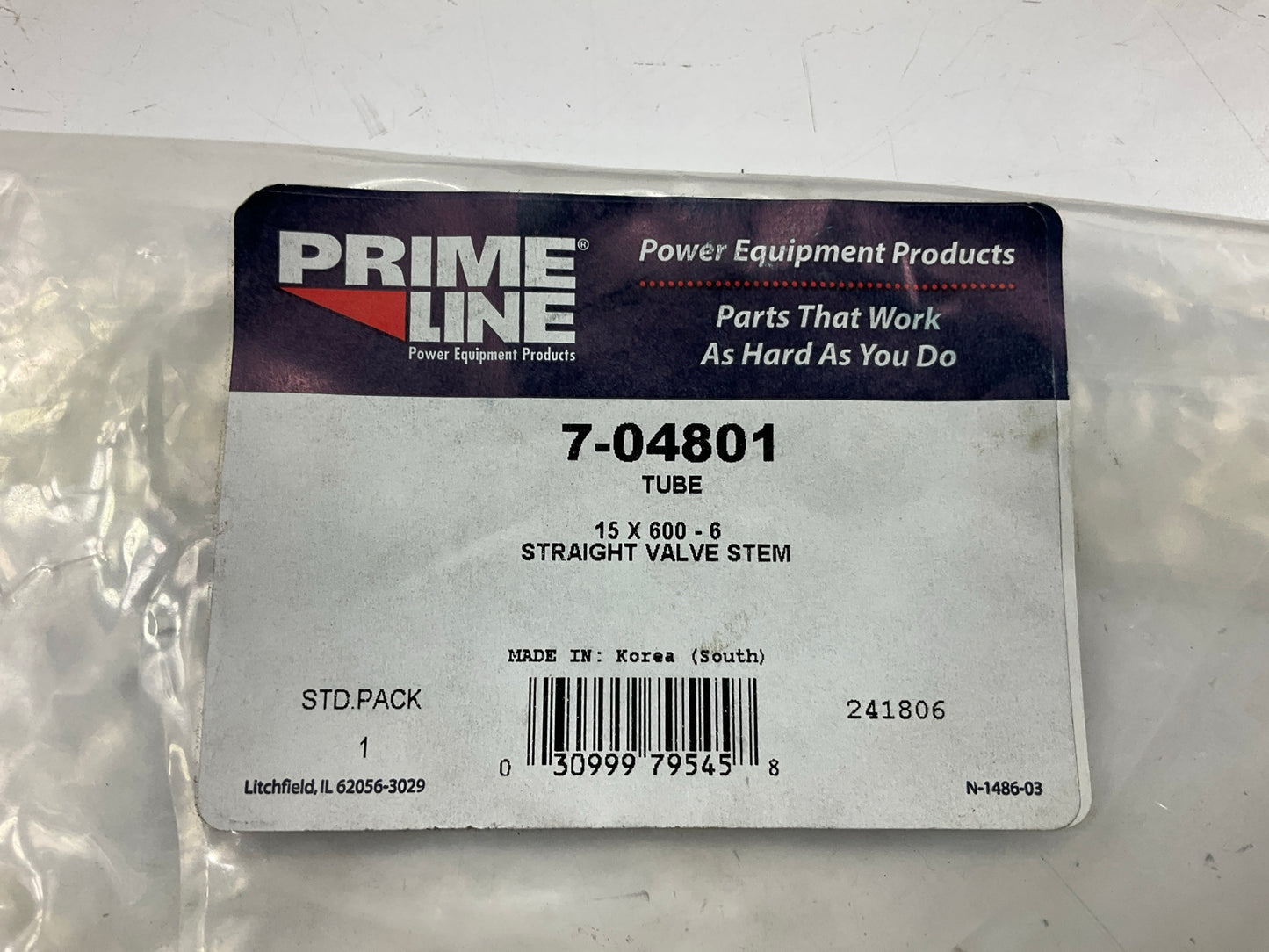 (2) Prime Line 7-04801 Tire Tube 15 By 600-6 Straight Stem Angle, 15x600-6