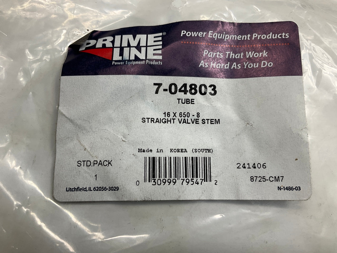 (2) Primeline 7-04803 Tire Inner Tube 16x6.50x8 With TR13 Straight Stem