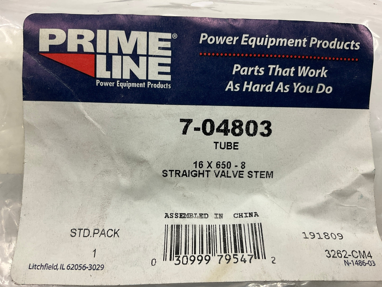 Primeline 7-04803 Tire Inner Tube 16x6.50x8 With TR13 Straight Stem
