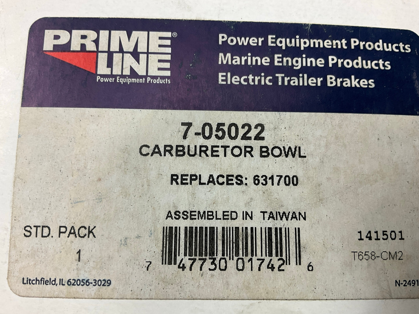 Primeline 7-05022 Carburetor Bowl 631700, 525-808, 49-307, B1SB8591, 8591