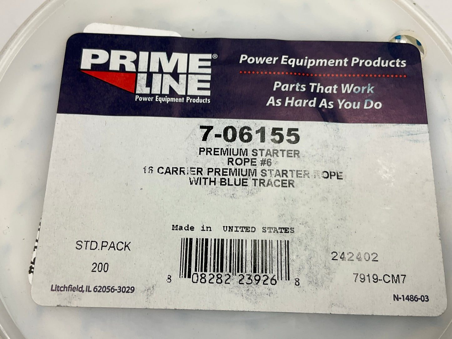 Primeline 7-06155 Heavy Duty Utility Starter Cord Rope, #6 X 200' Long