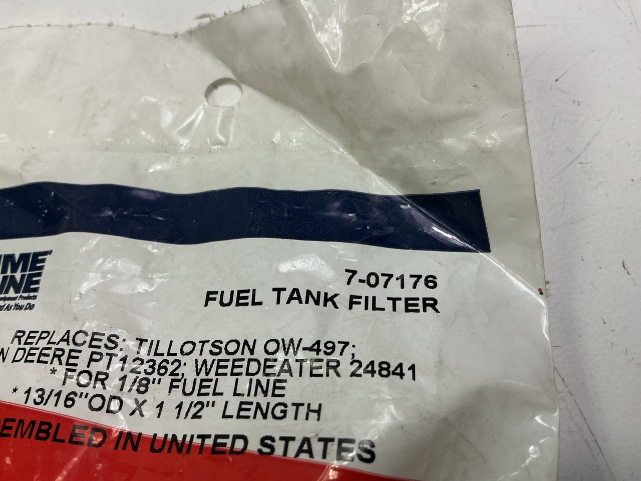 Primeline 7-07176 Fuel Tank Filter For 1/8'' Fuel Line 13/16'' OD X 1-1/2'' Length