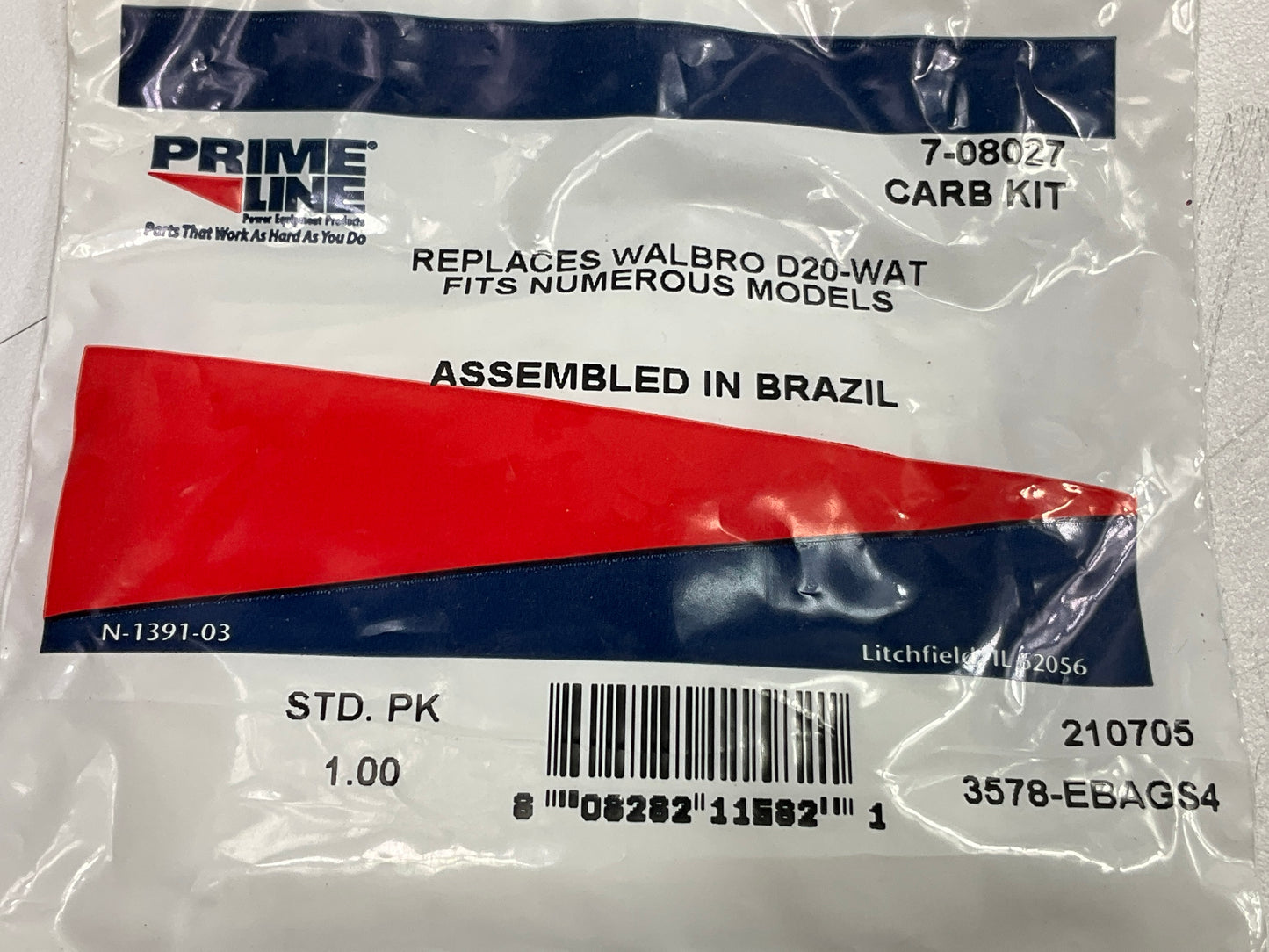 Primeline 7-08027 Carburetor Gasket Kit 49-844, D11-WAT, 615-858, D20-WAT