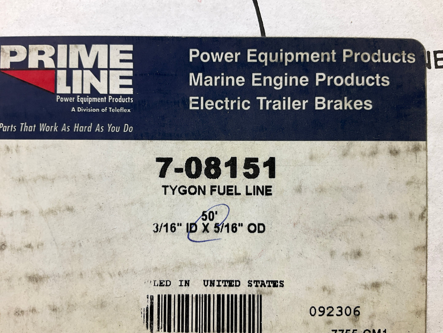 Primeline 7-08151 Fuel Tubing Line 3/16'' ID X 5/16'' OD 50' 07-251, 48098, 48106