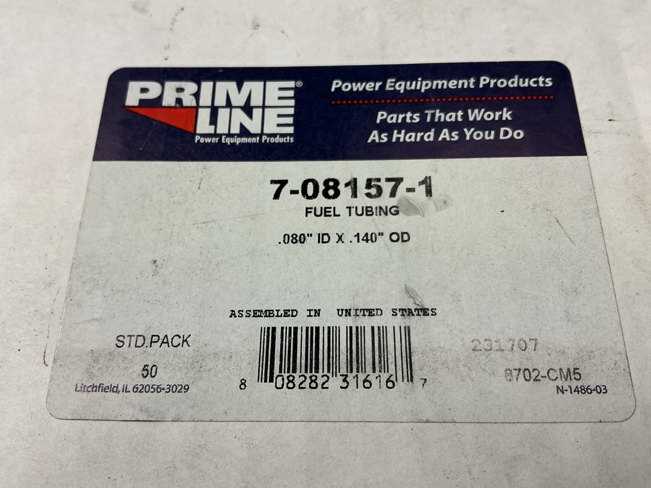 Primeline 7-08157-1 Vinyl Fuel Tubing Line 50-foot .080'' ID X .140'' OD 695541