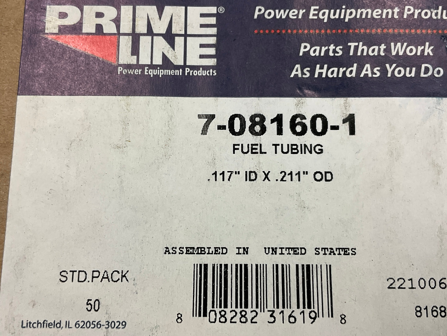 Primeline 7-08160-1 Vinyl Fuel Line Tubing .117'' ID X .211'' OD