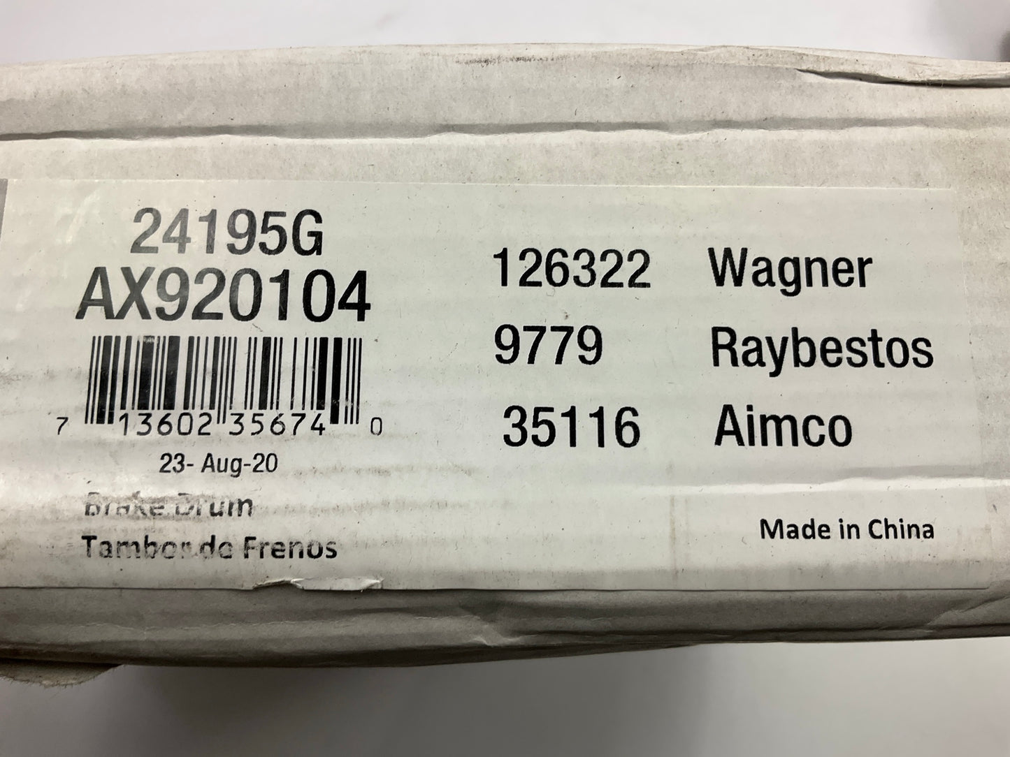Pro Stop 24195G Rear Brake Drum For 2005-2023 Toyota Tacoma