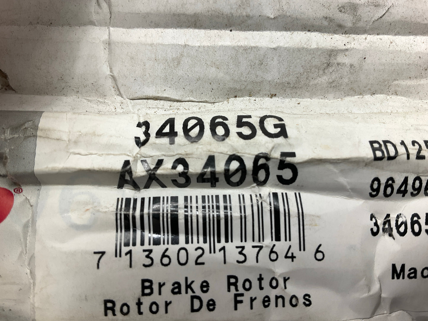Pro Stop 34065G Rear Disc Brake Rotor