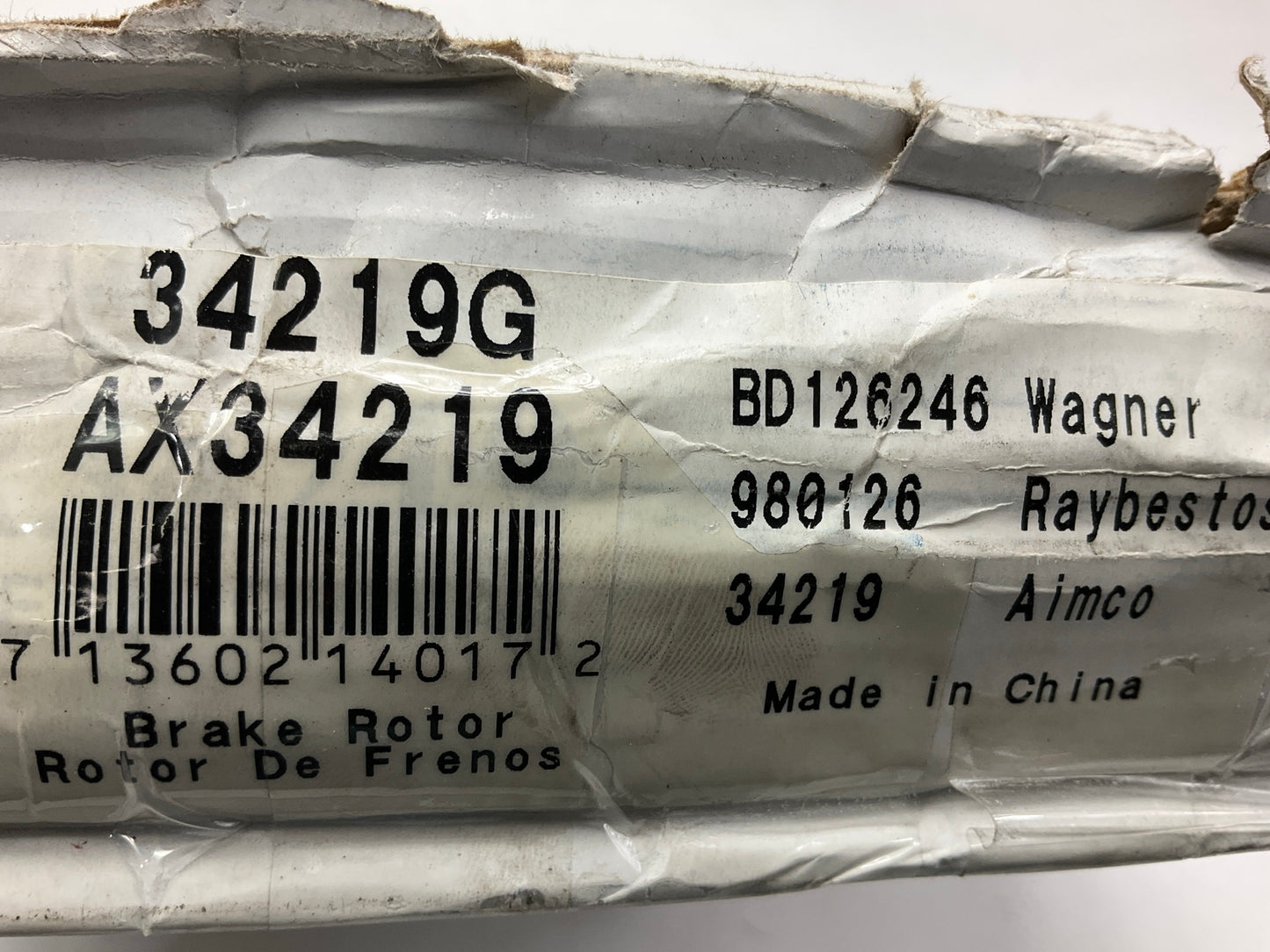 Pro Stop 34219G Rear Disc Brake Rotor