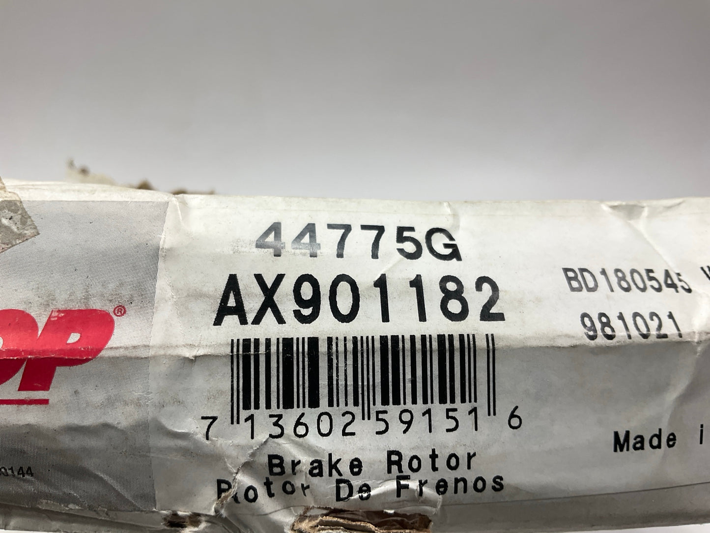 Pro Stop 44775G Front Brake Rotor