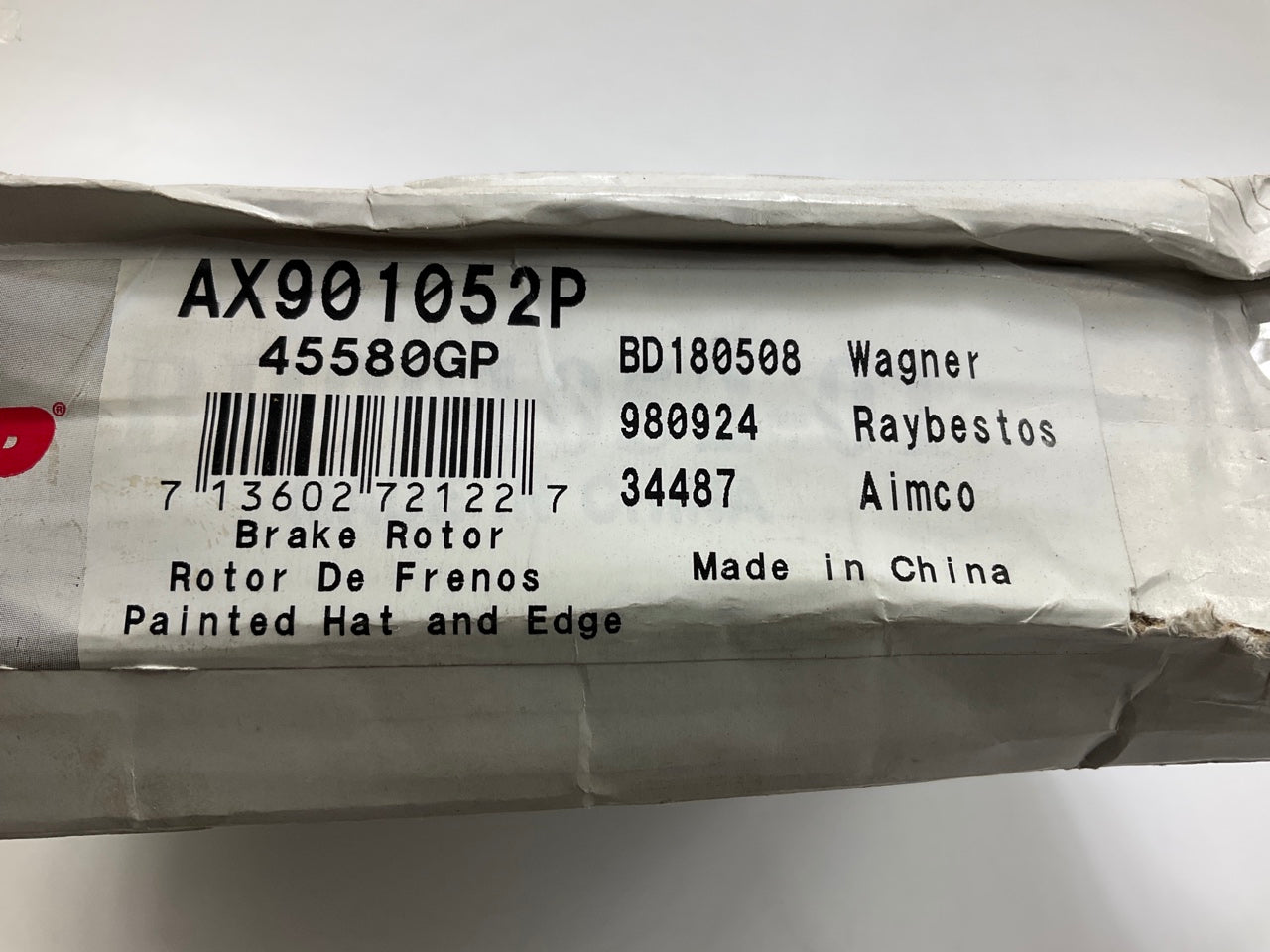 Pro Stop 45580GP Rear Coated Brake Rotor For 2011-2017 BMW X3, 15-18 X4