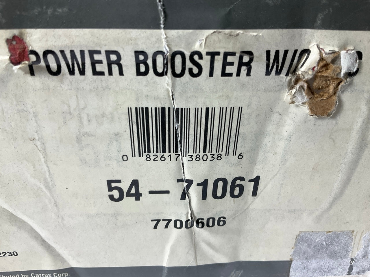 REMAN. Pro Stop 54-71061 Power Brake Booster