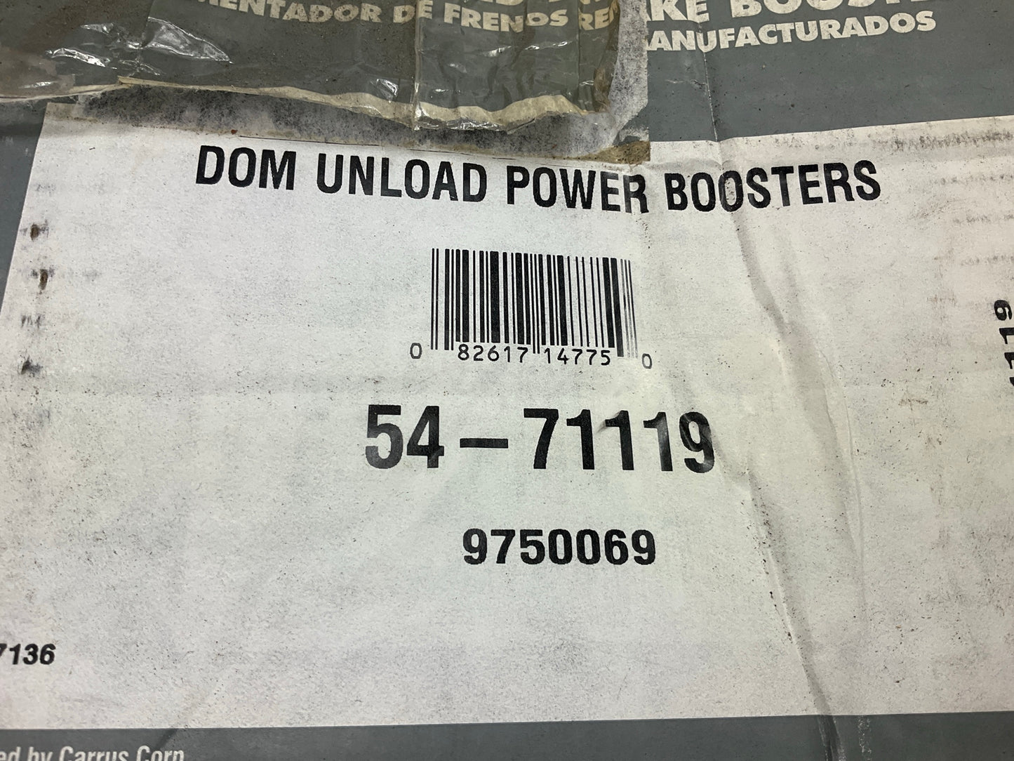 REMAN. Pro Stop 54-71119 Brake Booster