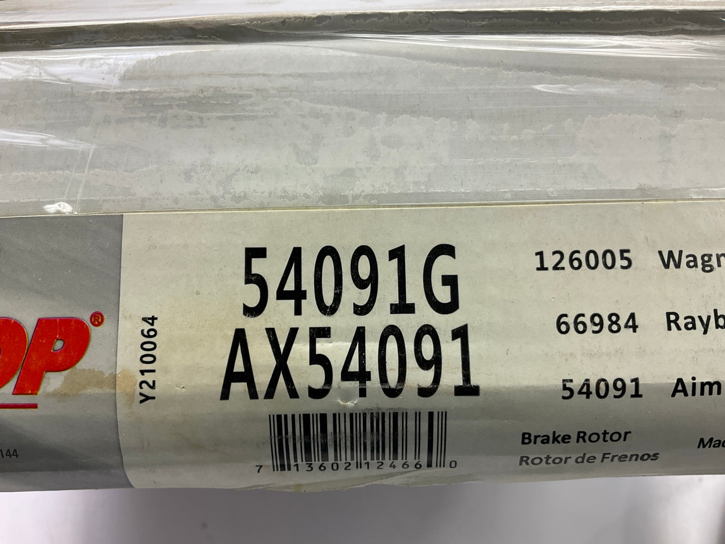 Pro Stop 54091G Disc Brake Rotor And Hub Assembly, Front