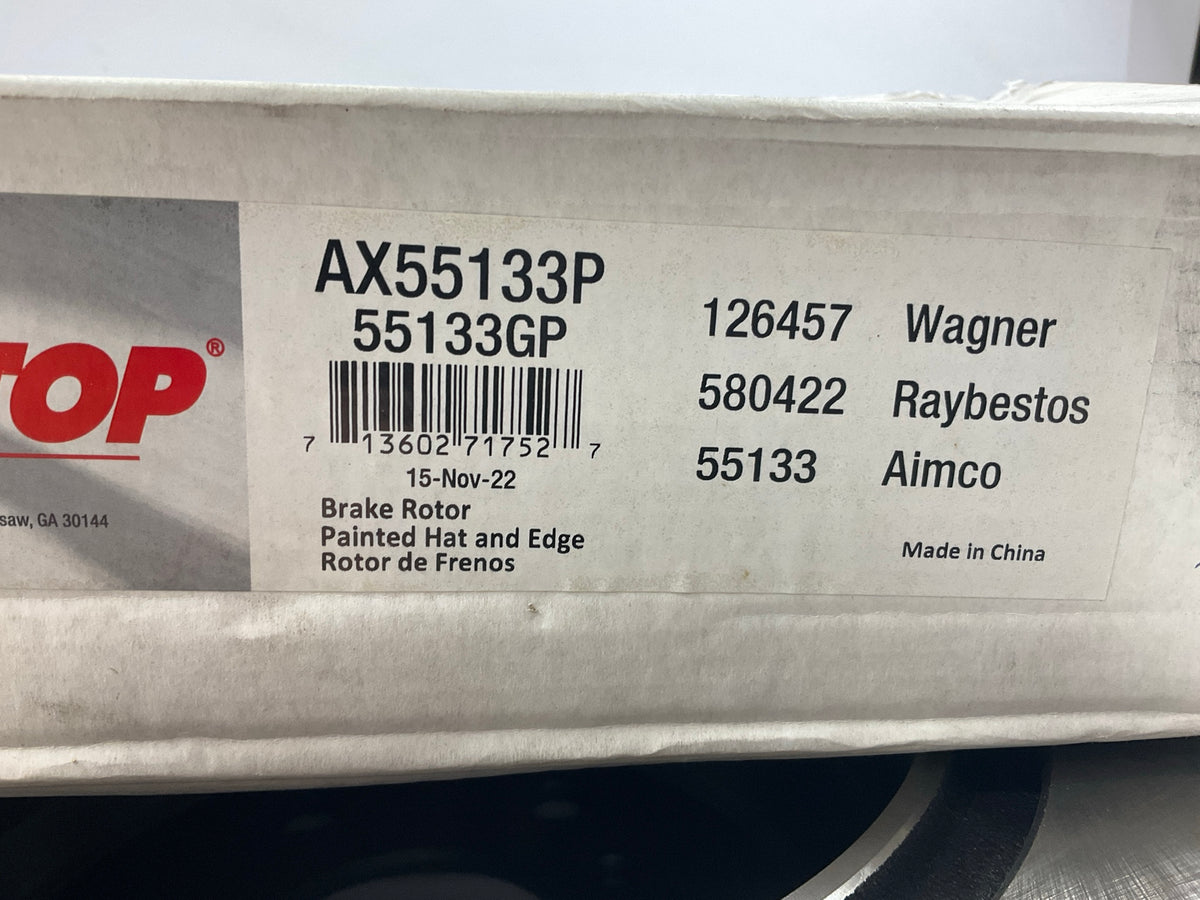 (2) Pro Stop 55133GP Rear Brake Rotor