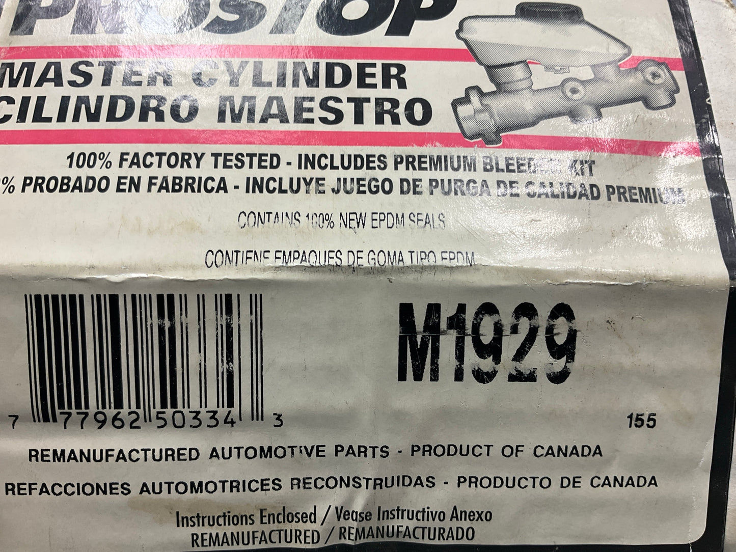REMAN. Pro Stop M1929 Brake Master Cylinder