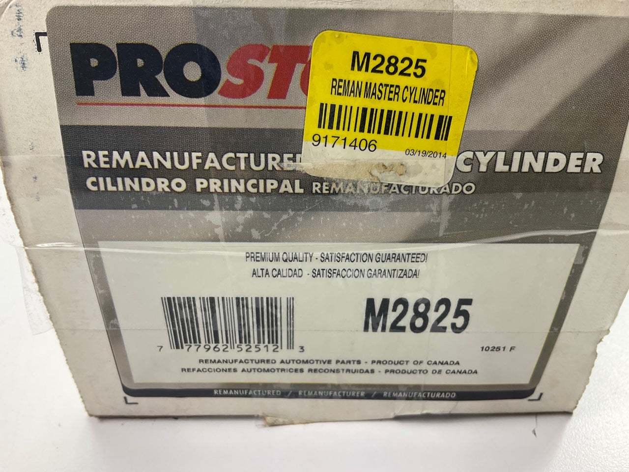 REMAN Pro Stop M2825 Brake Master Cylinder
