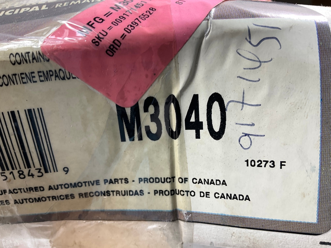 REMAN. Pro Stop M3040 Brake Master Cylinder