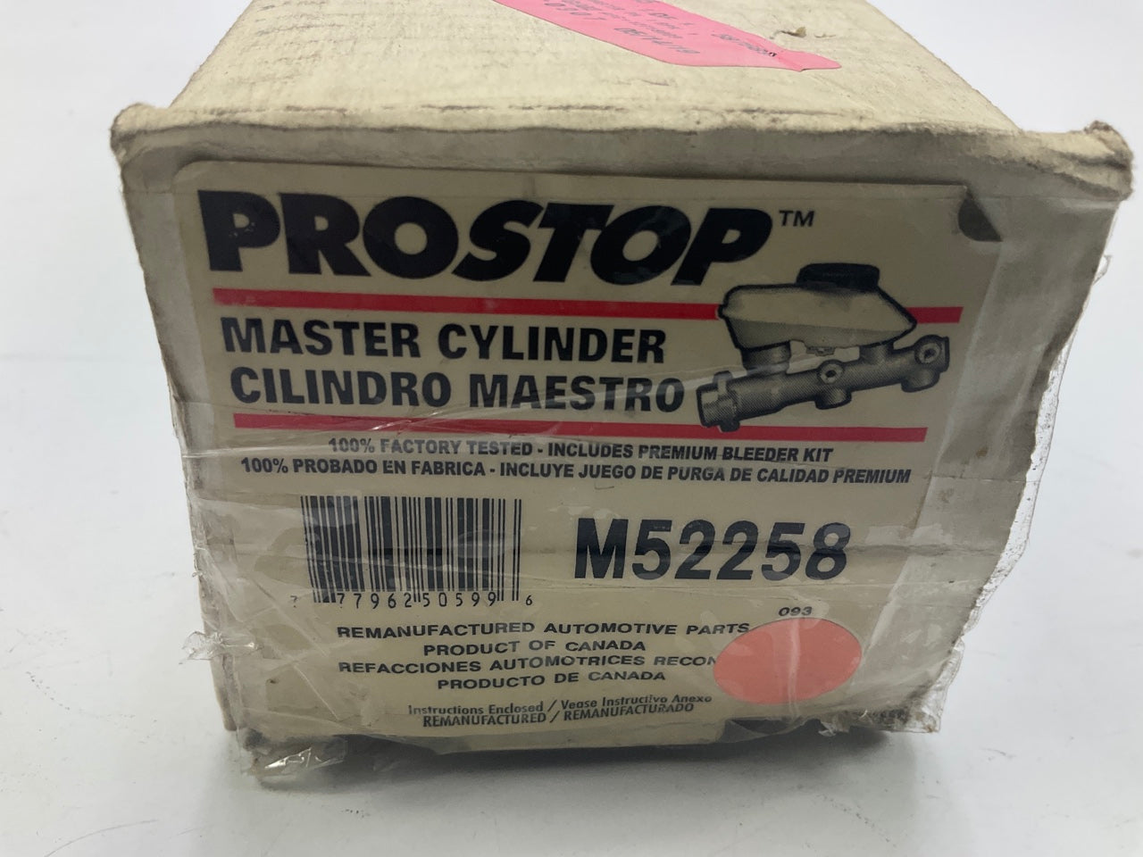 REMAN. Pro Stop M52258 Brake Master Cylinder