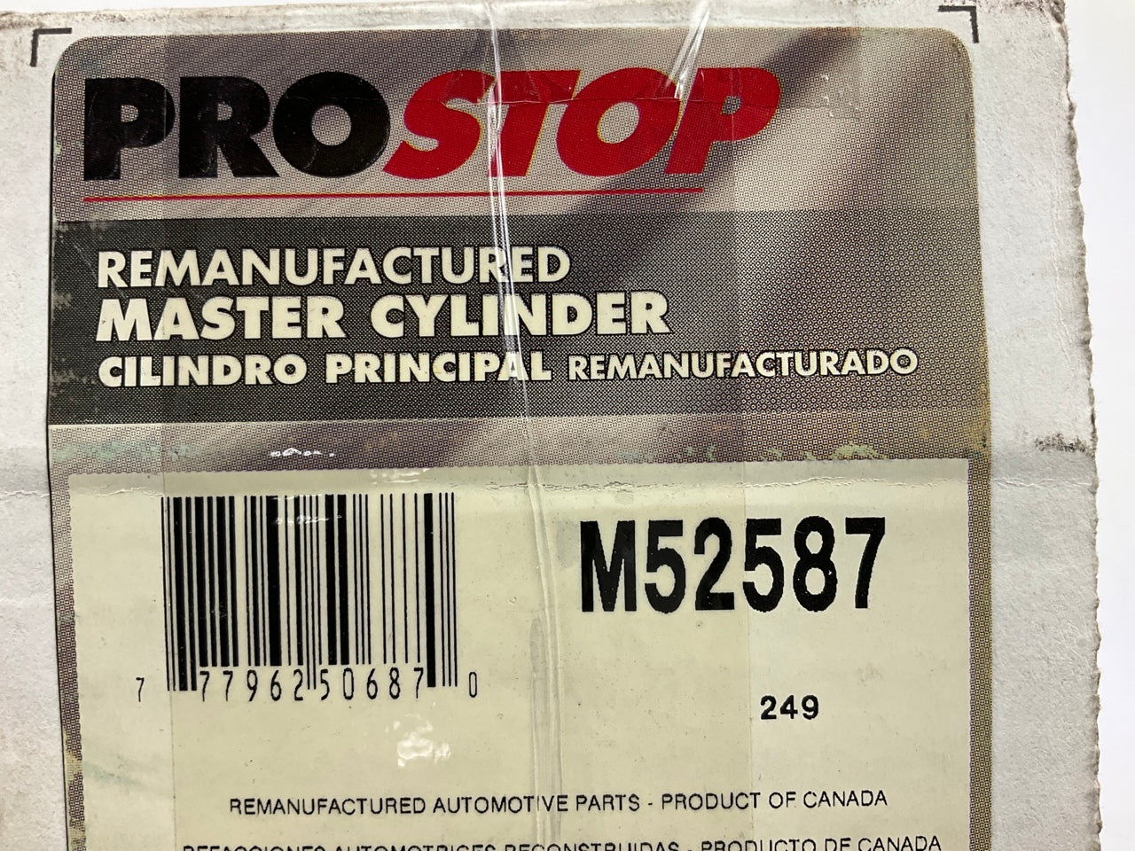 REMAN. Pro Stop M52587 Brake Master Cylinder