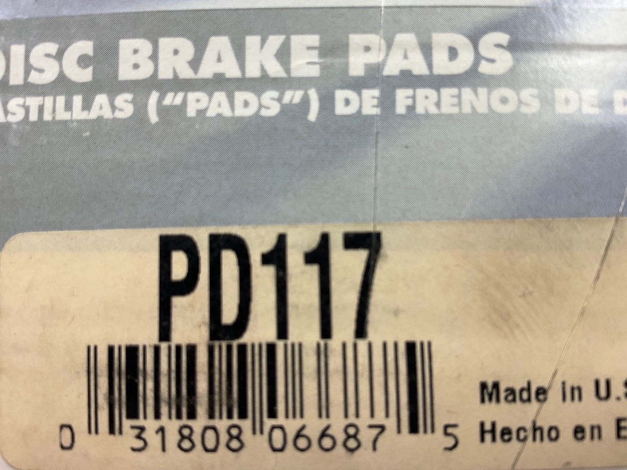 Pro Stop PD117 FRONT Brake Pads