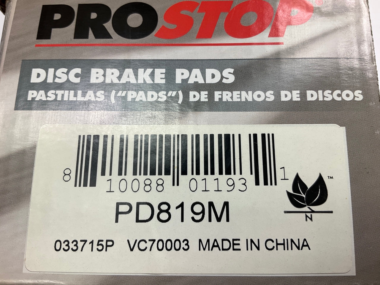 Pro Stop PD819M Semi-Metallic Disc Brake Pads - Front