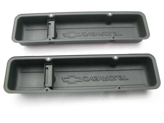 Proform 141-750 Black Crinkle Red Bowtie Valve Cover 59-86 Chevrolet SBC 262-400