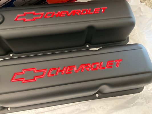 Proform 141-751 Black Crinkle Valve Covers 1958-1986 Small Block Chevy SBC
