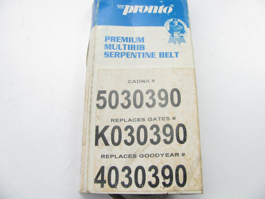 Pronto K030390 Serpentine Belt - 0.40'' X 39.00'' - 3 Ribs