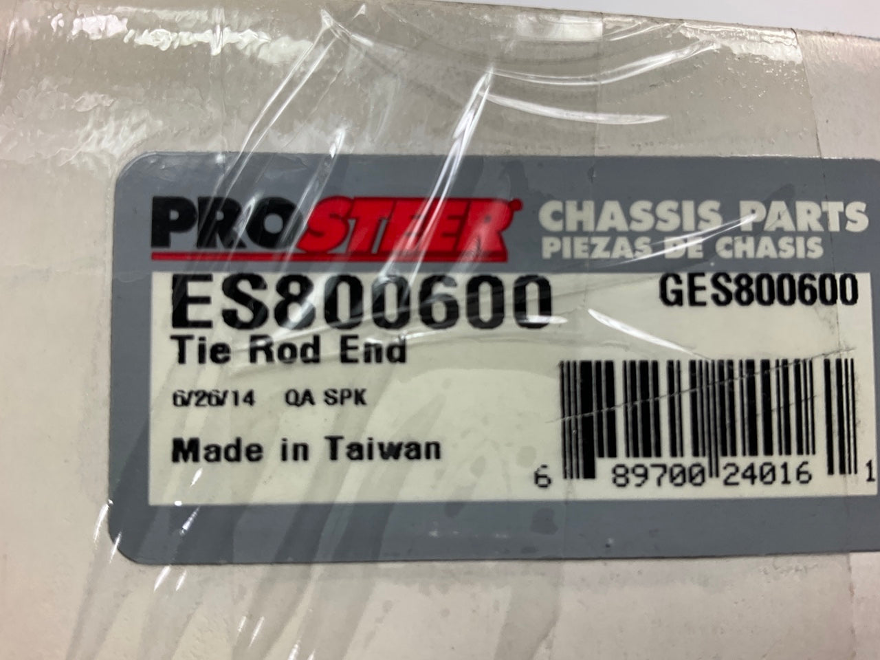 Prosteer ES800600 Steering Tie Rod End - Front Right Outer Passengers Side