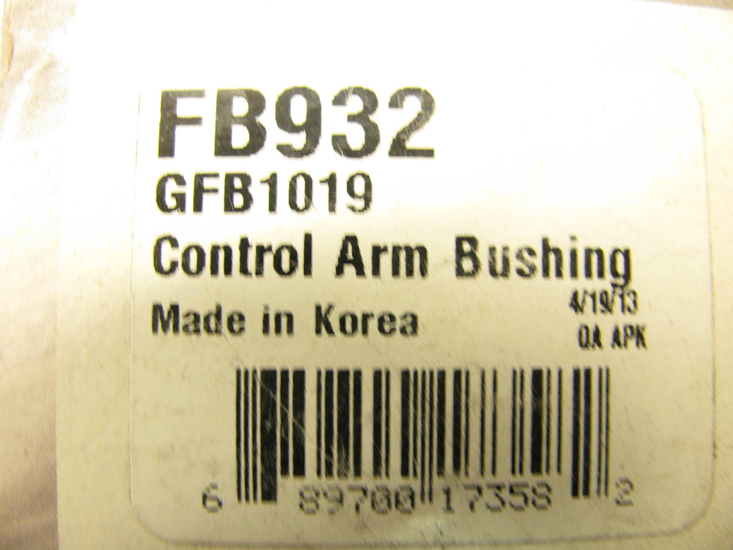 Prosteer FB932 Suspension Control Arm Bushing - Rear Rearward Inner