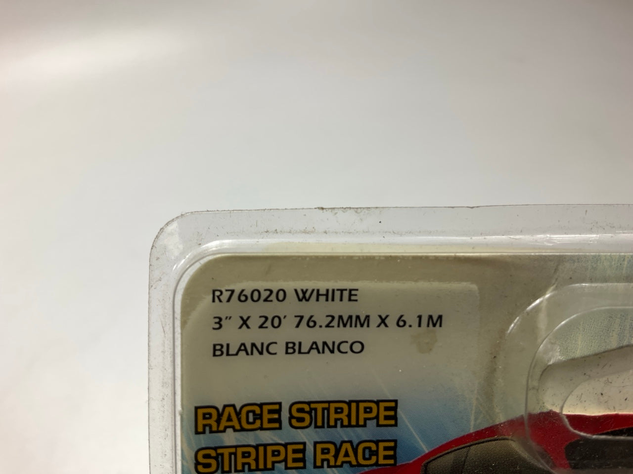 Prostripe R76020 White Rally Rocker Style Stripe Tape 3'' X 20' Striping Tape
