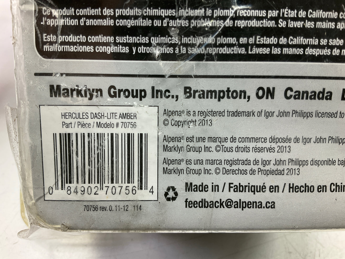 Prostrobe 70756 Hercules LED Amber Dash Light 12V, Strobe Lamp, Suction Mount