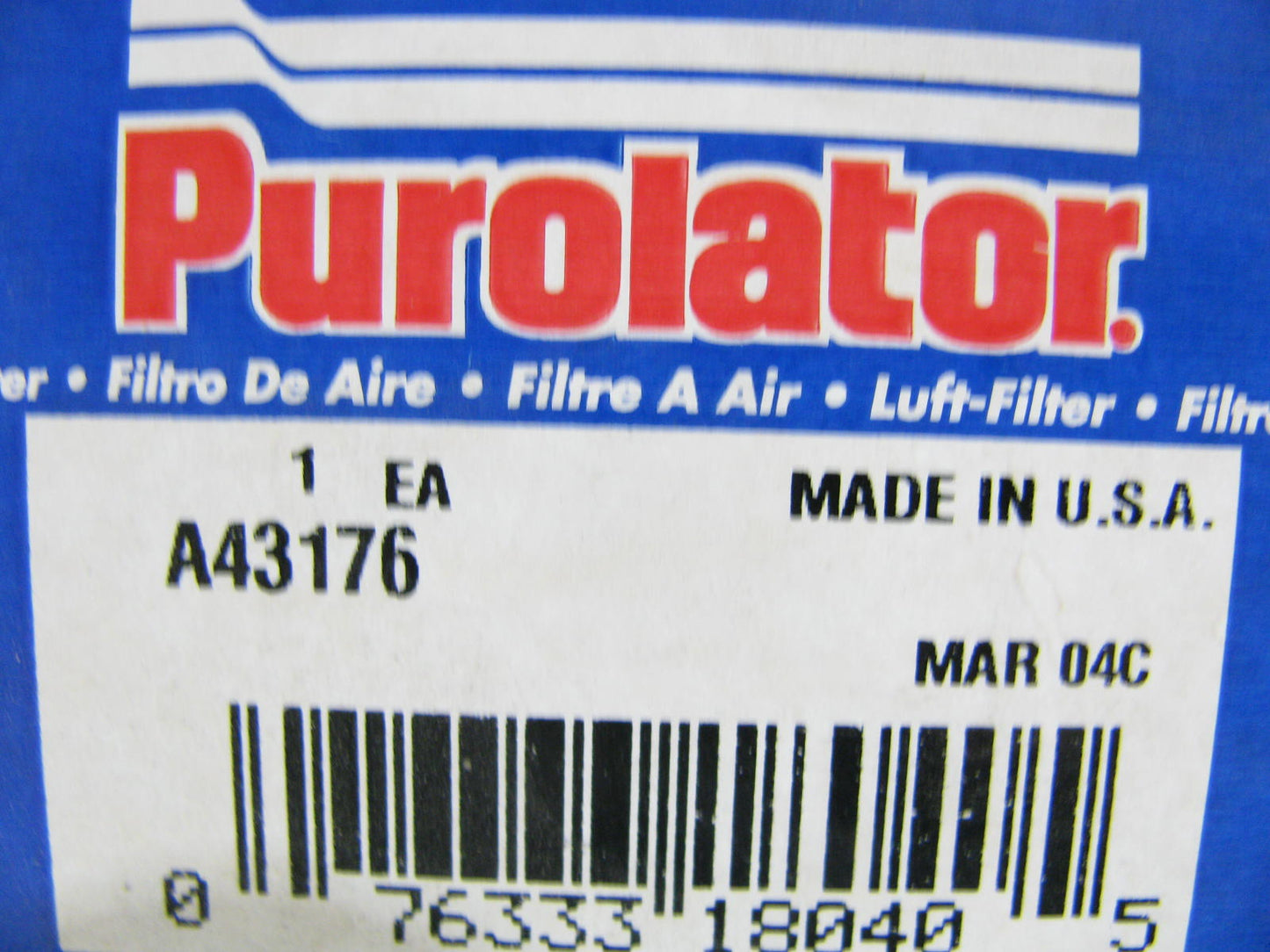 Purolator A43176 INNER Air Filter Replaces A1117C PA2413 93342 87342