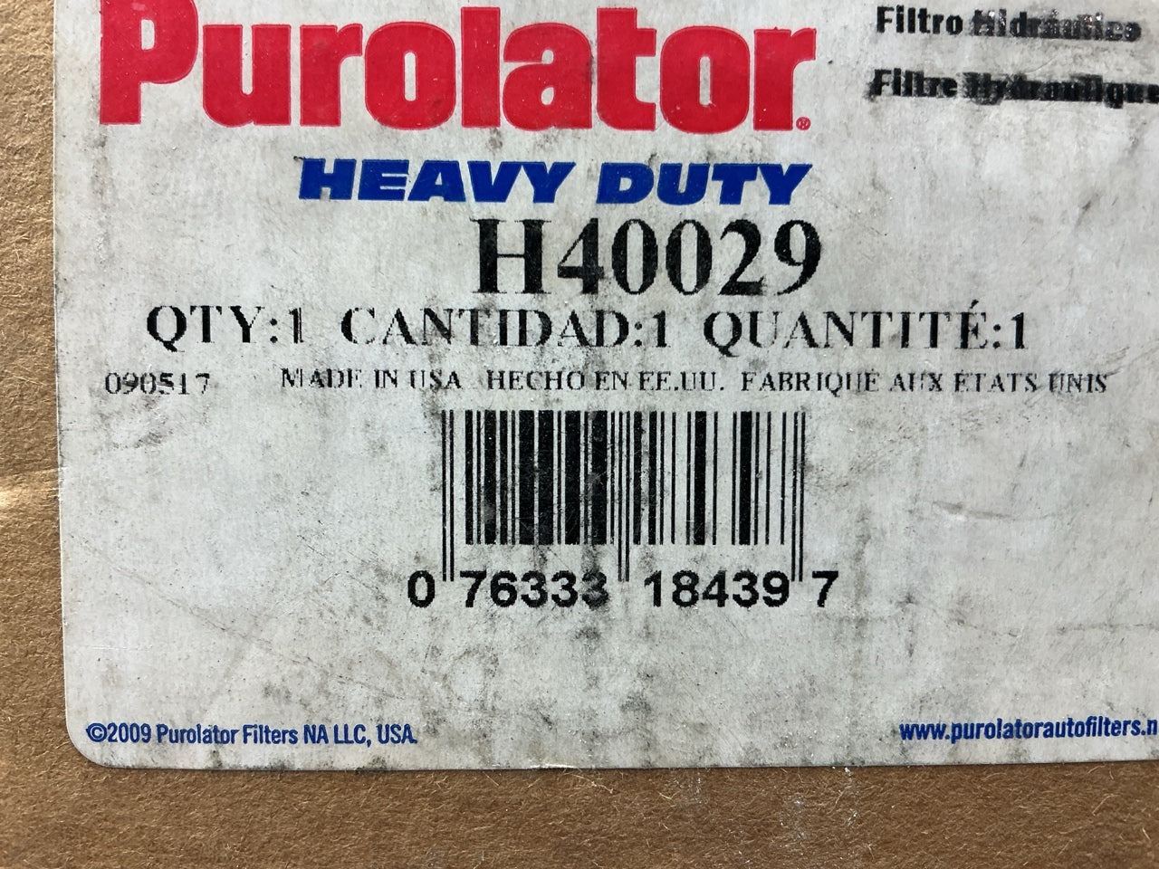 Purolator H40029 Hydraulic Oil Filter Replaces 51759 85865 1759 LFP449 HF903