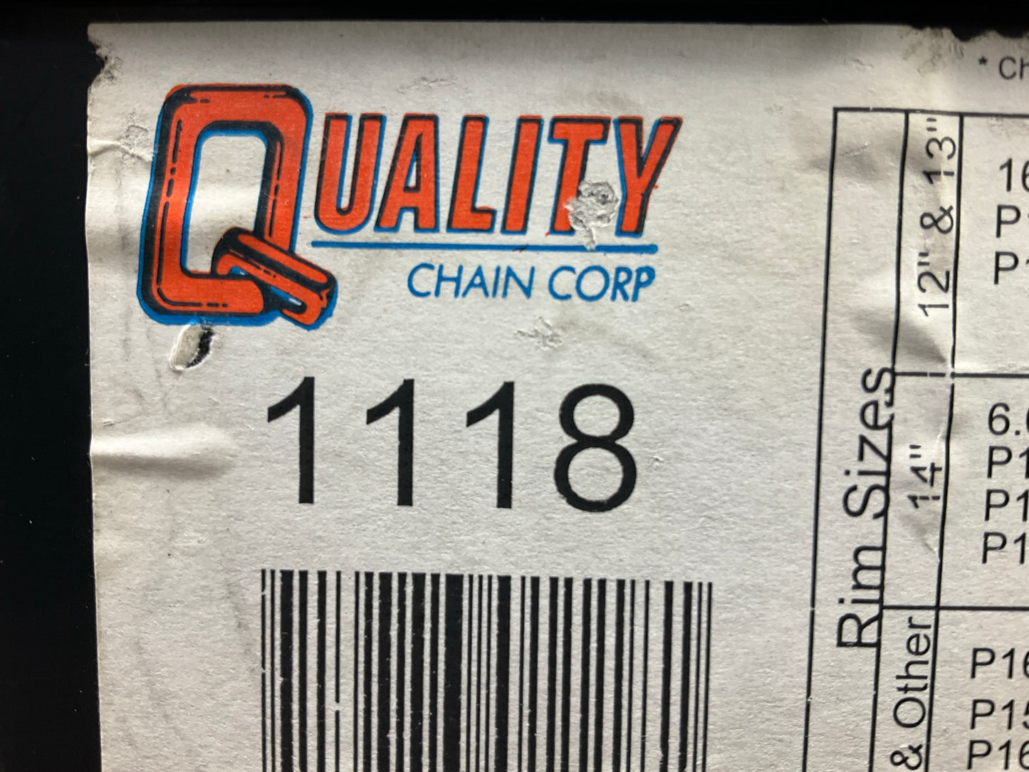 Quality Chain 1118 Tire Snow Chains 165/70-14, 175/65-14, 175/60-14, 165/65-14