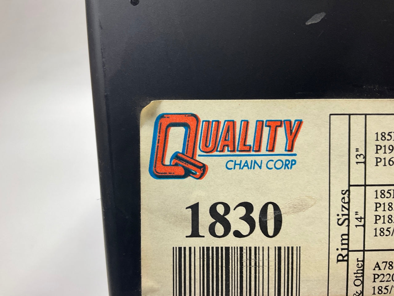 Quality Chain 1830 Tire Snow Chains PAIR 185/70R14, 195/70R14, 185/70R14