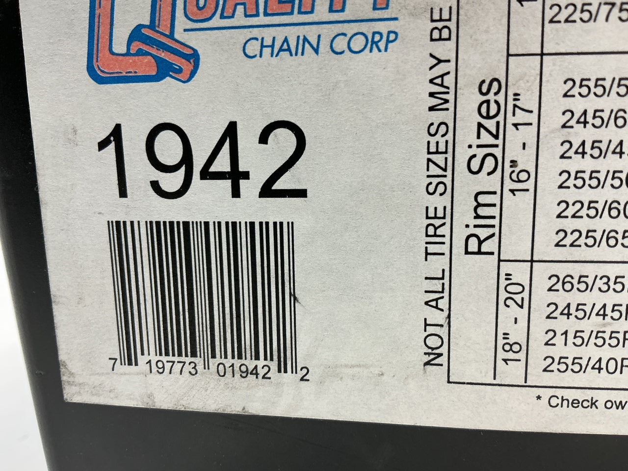Quality Chain 1942 Tire Snow Chains PAIR 245/50R18, 215/55R18, 225/55R18 Tires