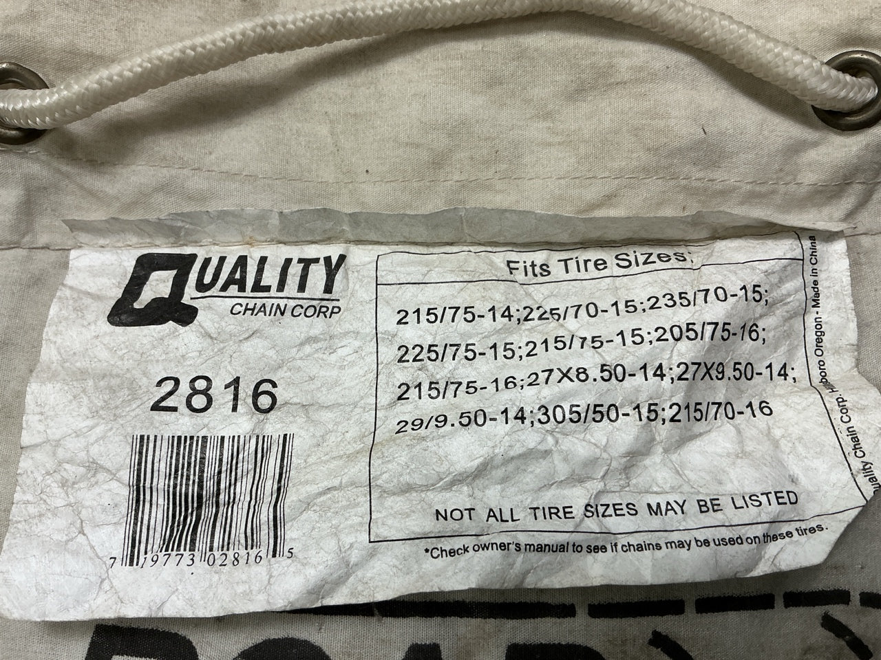 Quality Chain 2816 Tire Snow Chains PAIR 225/75-15, 235/65-16, 215/70-16
