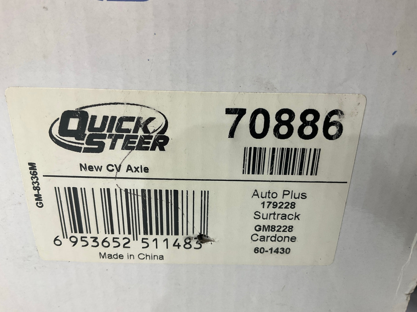 Quick Steer 70886 Front CV Axle Shaft