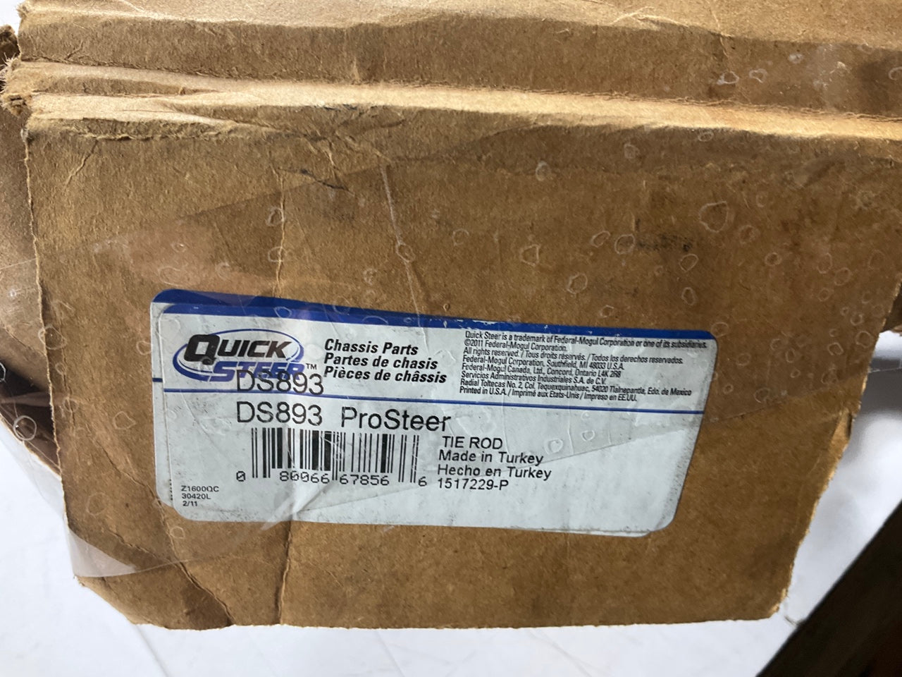 Quick Steer DS893 Steering Tie Rod End - Front Left Outer - 4WD ONLY