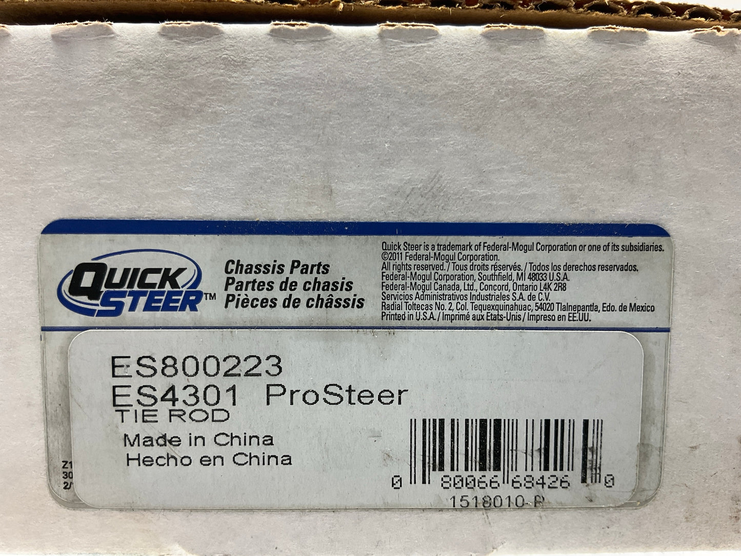 Quick Steer ES800223 Steering Tie Rod End - Front Outer