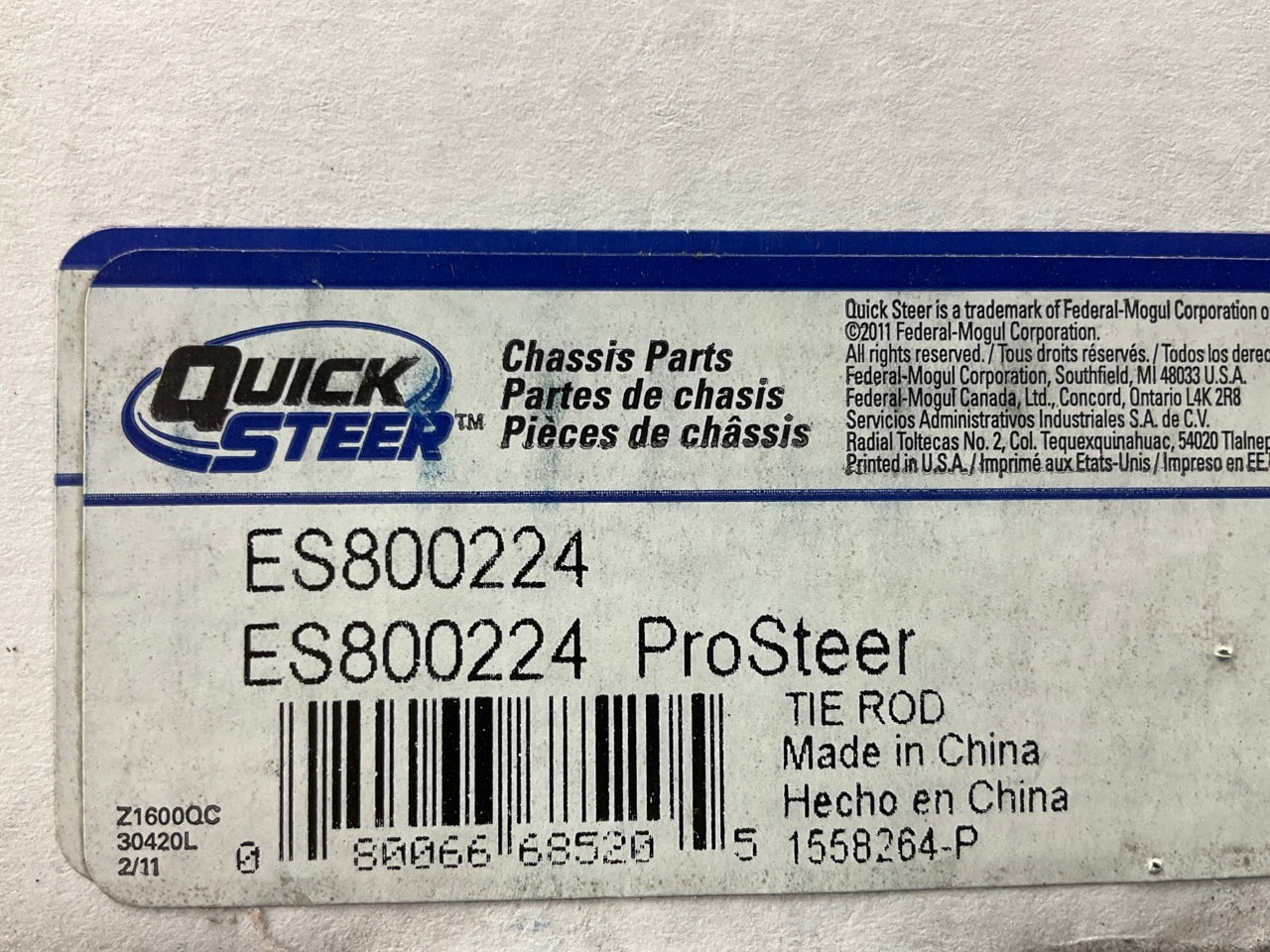 Quick Steer ES800224 Front Outer Steering Tie Rod End For 2005-10 Honda Odyssey