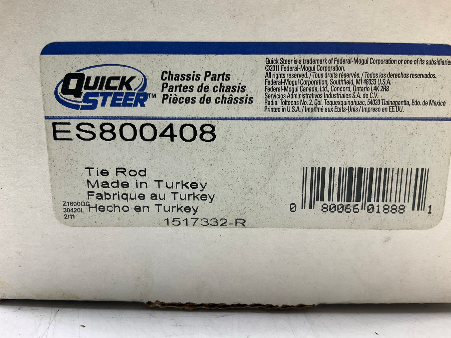 Quick Steer ES800408 Front Outer Steering Tie Rod End