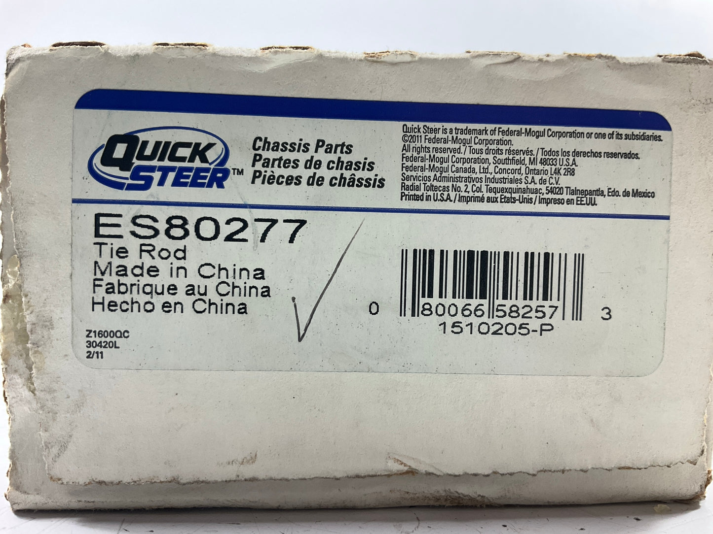 Quick Steer ES80277 Front Inner Steering Tie Rod End