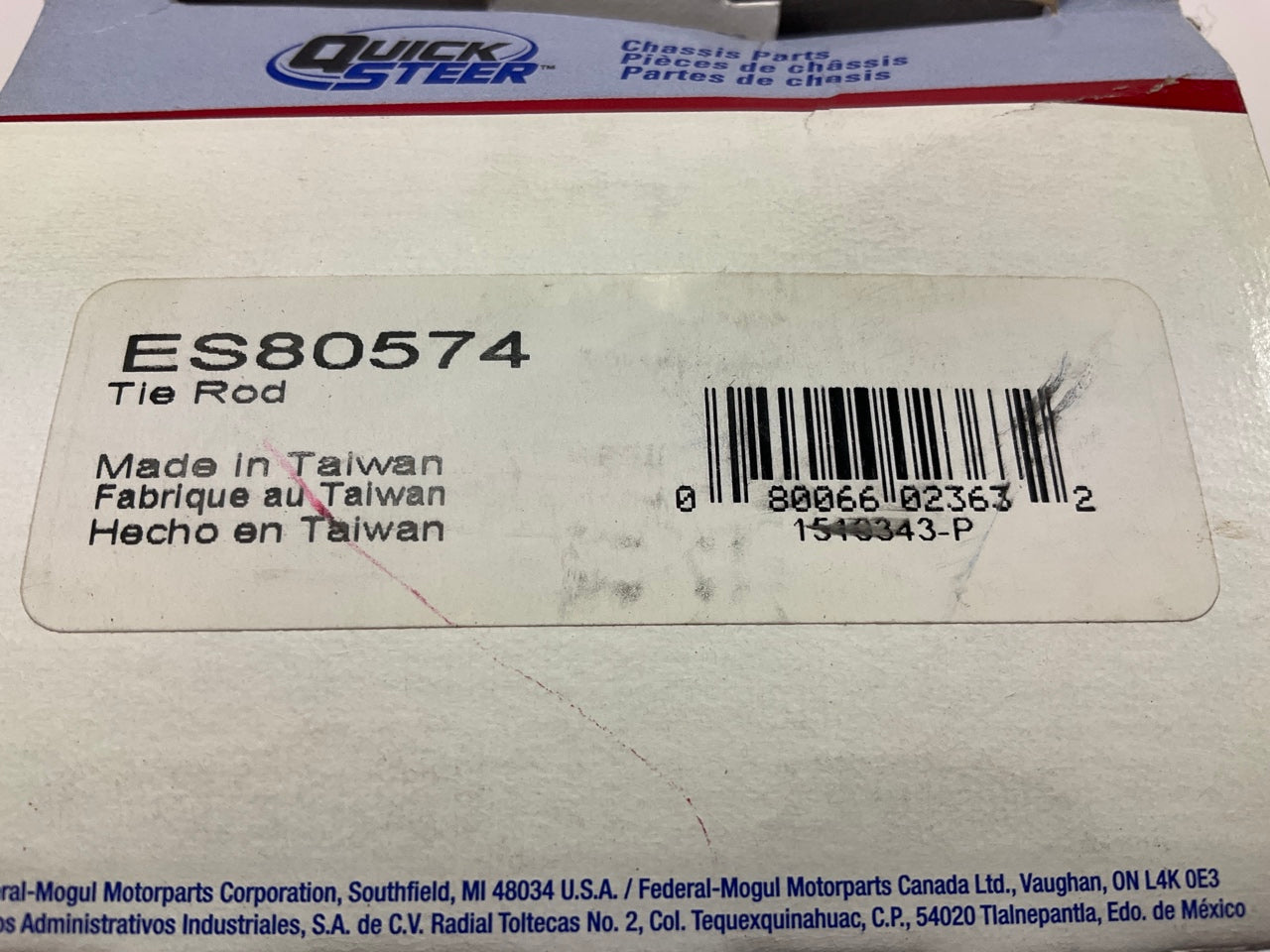 Quick Steer ES80574 Steering Tie Rod End - Front Outer
