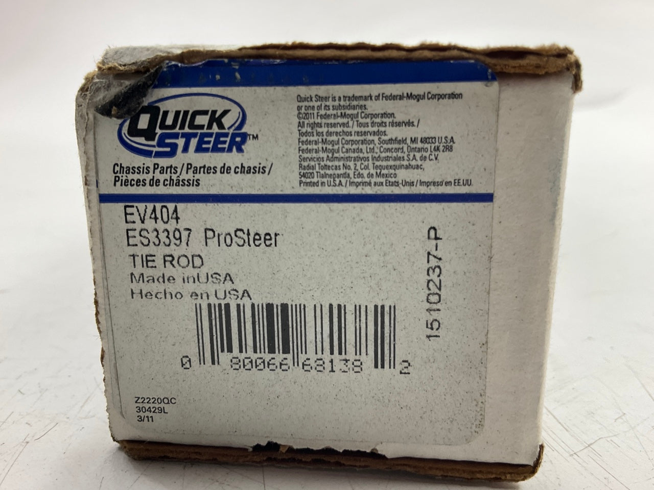 Quick Steer EV404 Front Inner Steering Tie Rod End