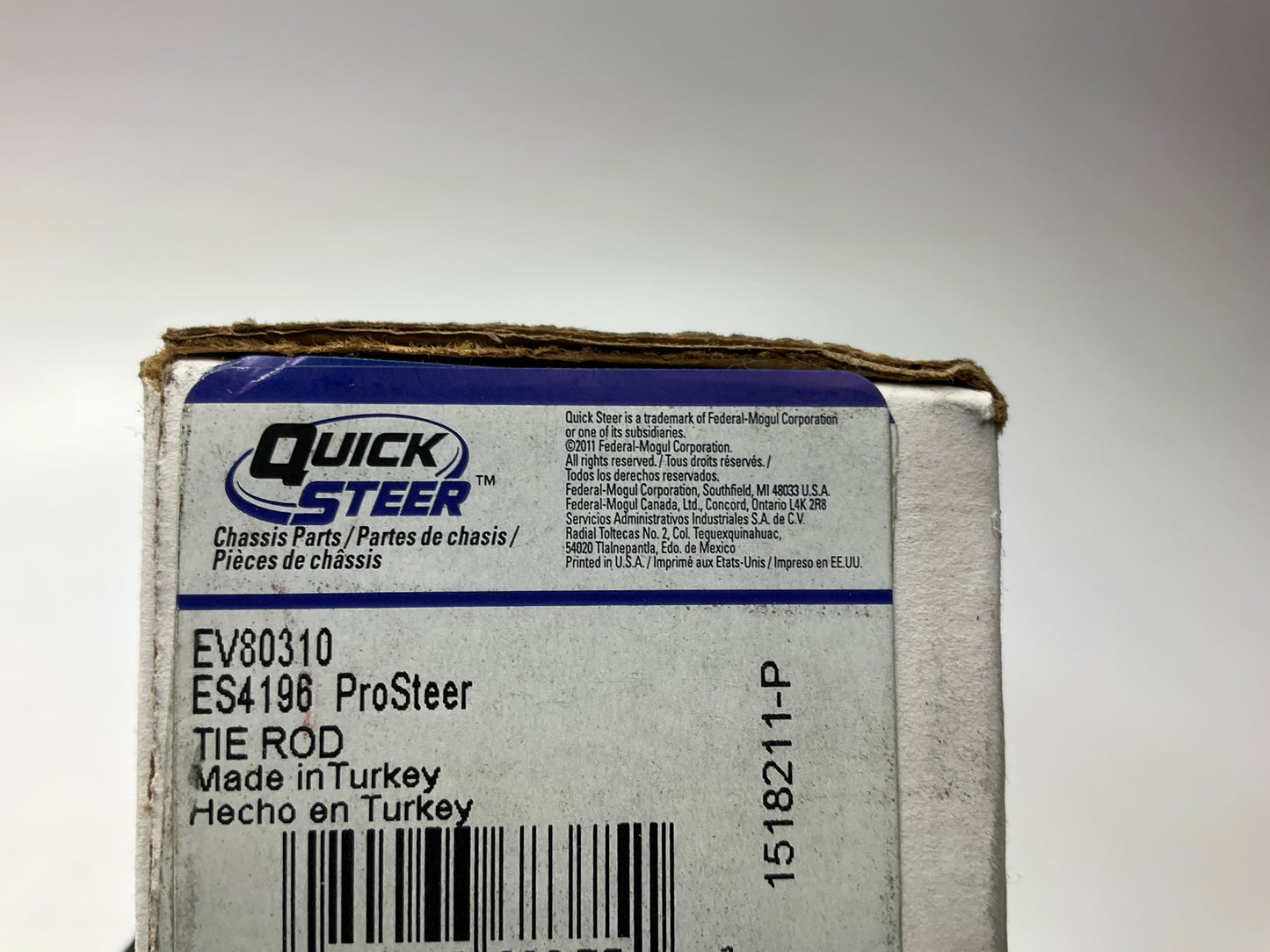Quick Steer EV80310 Front Inner Steering Tie Rod End