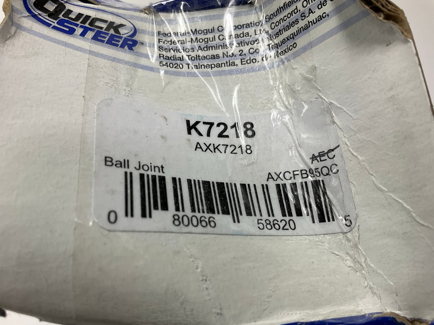 Quick Steer K7218 Front Upper Suspension Ball Joint - MISSING HARDWARE